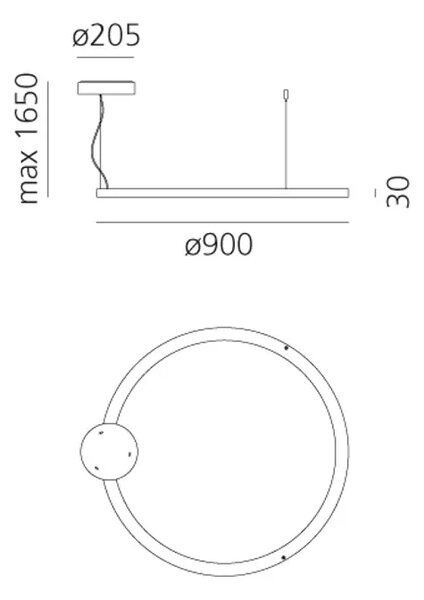 VISEČA SVETILKA RIPPLE 90 BELA 50W 3000K 3378lm AR2062010A