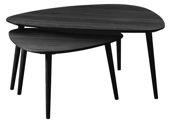 Črne mizice v kompletu 2 ks 70x100 cm Adda – Unique Furniture