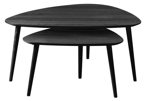 Črne mizice v kompletu 2 ks 70x100 cm Adda – Unique Furniture