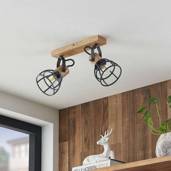 LindbyLindby - Flintos 2 Ceiling Lamp Wood/Black Lindby