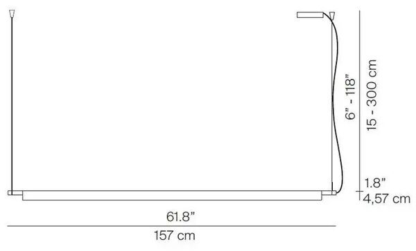 COMPENDIUM D81B2 LED VISEČA SVETILKA KOMPLETNA 3000K ALUMINIJASTA LP1D810B020020+LP1D810/25T000