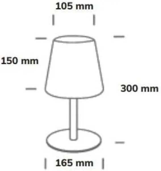 ZUNANJA NAMIZNA SVETILKA LED 2W/3000K/80lm IP44 POLNILNA USB ZATEMNLJIVA ČRNA DM61084/B#