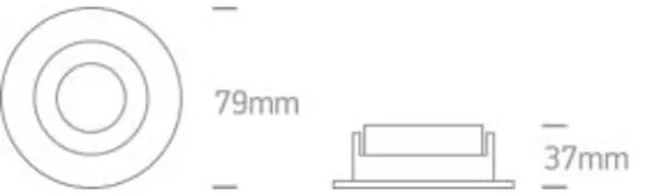 VGRADNA SVETILKA GU10/10W OTVORKA: 70 mm/GLOBINA: 120 mm ČRNA DM10105MD/B/BS#