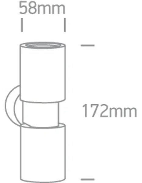 STENSKA SVETILKA 2x35W/GU-10 IP54 ALUMINIJASTA DM67160/AL#