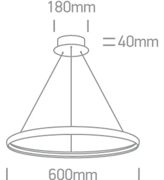 VISEČA LED SVETILKA 19W IP20 230V 3000K 1000lm ČRNA DM63048/B