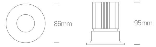 ZUNANJA VGRADNA SVETILKA LED/12W/3000K/1100lm/40°/700mA IP65 DIM. ČRNA DM10112C/B/W