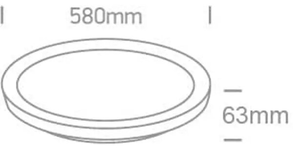 STROPNA SVETILKA LED/48W/2700K-3000K-4000K/4080Lm/230V fi580mm ČRNA DM62148L/B/V