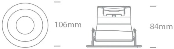 VGRADNA SVETILKA/LED 8W/3000K/850lm/230V IP54 TRIAC ZATEMNLJIVA ČRNA DM11106PK/B/W