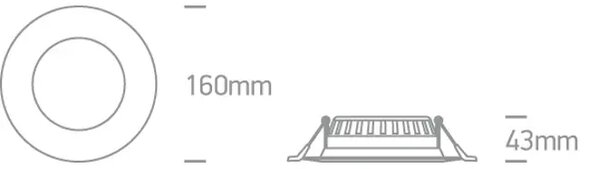 VGRADNA LED SVETILKA SMD 15W CCT IP20 BELA DM10115T/W/V