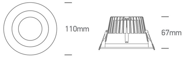 VGRADNA LED SVETILKA 12W CCT IP20 TEMNO BELA DM10112ED/W/V