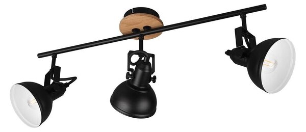 LindbyLindby - Trinela 3 Ceiling Lamp Black/Wood Lindby