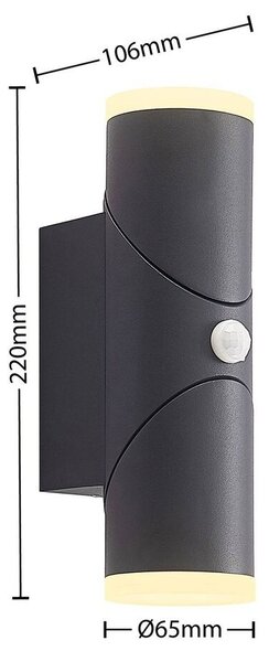 LindbyLindby - Aspyn 2 Outdoor Wall Lamp w/Sensor Dark Grey Lindby