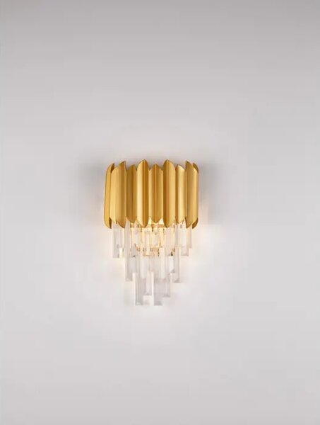 STENSKA SVETILKA MAGNOLIA KRISTALNO ZLATA LED E14 2x5W 100-240V IP20 NL9824061