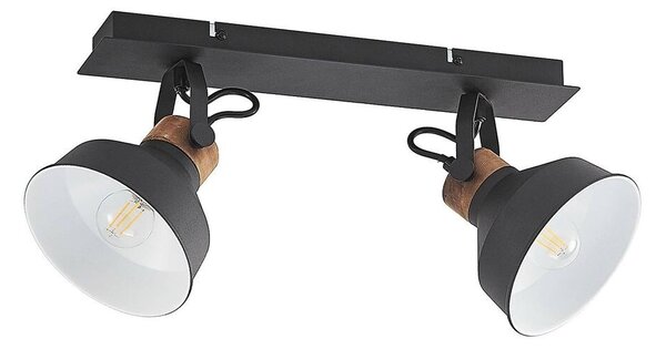 LindbyLindby - Nefeli 2 Ceiling Lamp Black/Wood Lindby