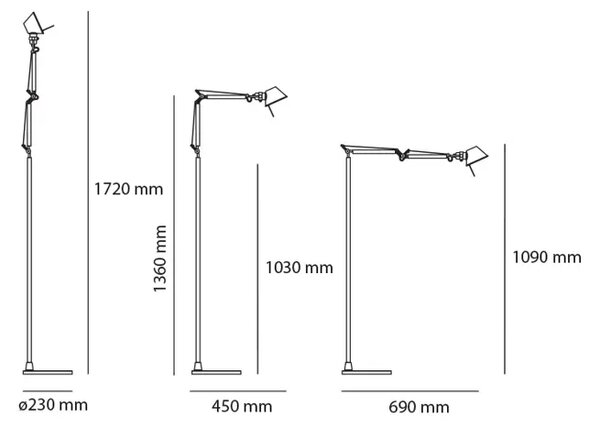 TOLOMEO MICRO LED TALNA SVETILKA S PODNOŽJEM 3000K ALU. A010300+A043900 AR010300+AR043900