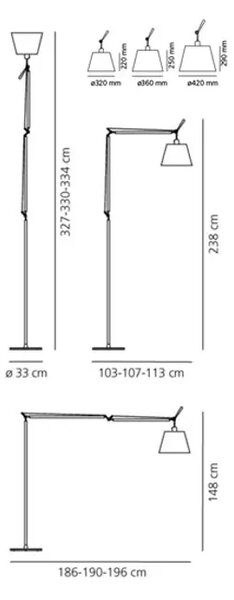 TOLOMEO MEGA TALNA SVETILKA E27 KOMPLET IZ ALUMINIJA 0564010A+0780020A+0779010A AR0564010A+AR0780020A+0779010A