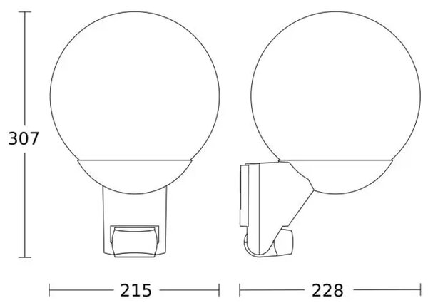 LED ZUNANJA STENSKA SVETILKA S SENZORJEM L 585 ANTRACIT E27 60W L585 ANT