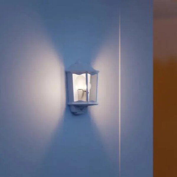 LED ZUNANJA STENSKA SVETILKA S SENZORJEM L 190 S BELA E27 L190 S BIJELA