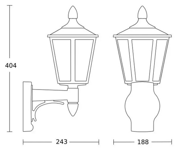 LED ZUNANJA STENSKA SVETILKA L 15 BELA E27 L15 BIJELA
