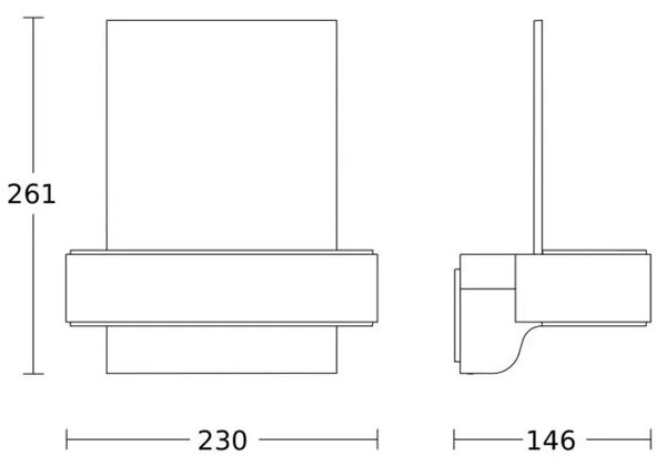 LED ZUNANJA STENSKA SVETILKA S SENZORJEM L 820 SC ANTRACIT 9,8 W 3000 K 679 lm L820 SC ANT