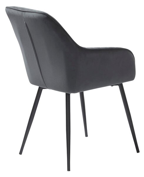 Sivi oblazinjeni jedilni stoli v kompletu z nasloni za roke 2 ks Nolan Stripe – Unique Furniture
