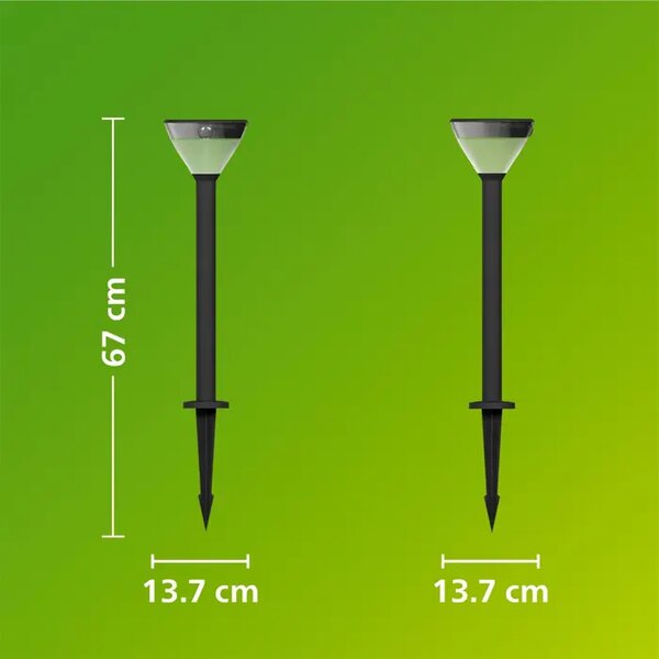 Kyna VANJSKA VRTNA SOLARNA LED SVJETILJKA SA SENZOROM 2700K CRNA 8721103105615