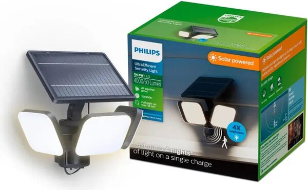 Zyren VANJSKI ZIDNI SOLARNI REFLEKTOR SA SENZOROM 24.5W 5000K CRNA 8721103105455
