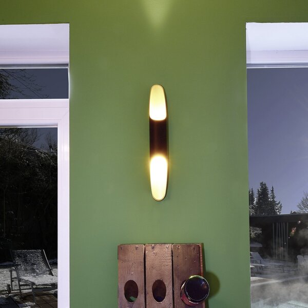Deko-Light Apodis LED stenska svetilka, črna/zlata, višina 50 cm, kovinska dim, zatemnjen, Črna, Dnevna soba / jedilnica, Kovina, Sodobni