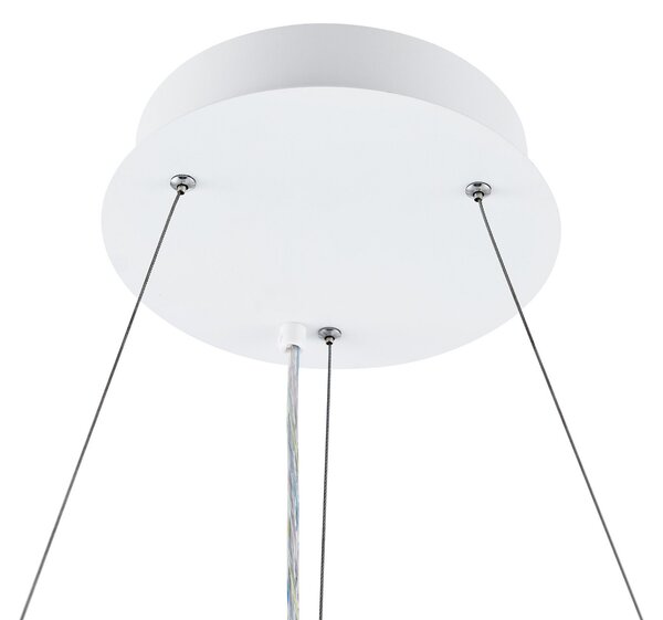 Deko-Light LED viseča svetilka PANEL, bela, Ø 63 cm, kovinska, CCT, zatemnitev, 50 W, zatemnjen, Bela, Študija / pisarna, Aluminij, Sodobni