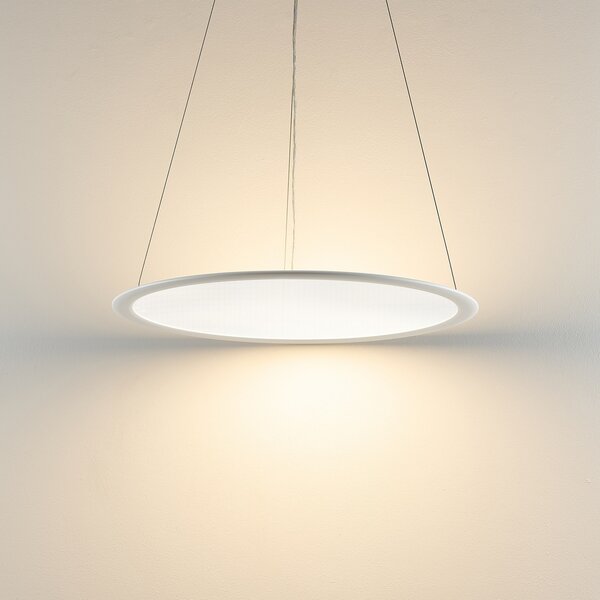 Deko-Light LED viseča svetilka PANEL, bela, Ø 63 cm, kovinska, CCT, zatemnitev, 50 W, zatemnjen, Bela, Študija / pisarna, Aluminij, Sodobni