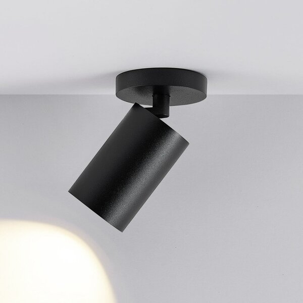 Deko-Light CAN TILT stropna svetilka, črna, Ø 8 cm, 1-svetlobna, kovinska GU10, zatemnjen, Črna, Dnevna soba / jedilnica, Aluminij