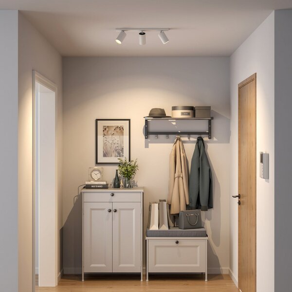 Deko-Light Stropna svetilka CAN TILT, bela, 48 x 9 cm, 3-plamenska, kovinska GU10, zatemnjen, Bela, Dnevna soba / jedilnica, Aluminij, Polkrožni strop z razmikom