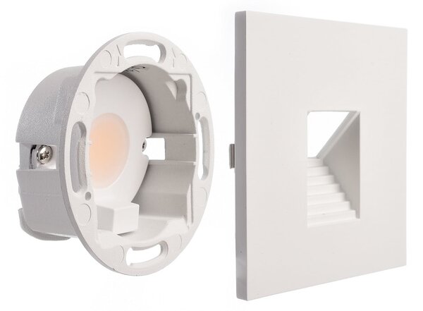 Deko-Light LED stenska svetilka za vgradnjo SET Alwaid, bela 8 x cm, nivo 2.700 K, Bela, Hodnik, Aluminij, Sodobni, Vgradne luči kotne