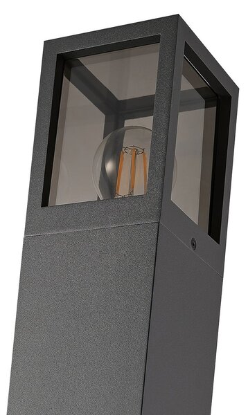 Deko-Light Svetilka za pot Facado II, višina 65 cm, siva/dim, 11 x cm IP65, zatemnjen, Siva, Aluminij, Sodobni
