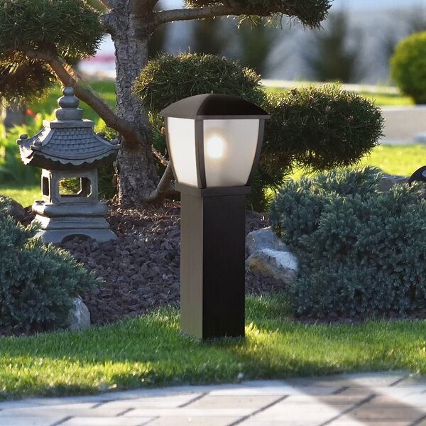 Searchlight Svetilka za stebričke Seattle, IP44, črna, višina 73 cm, kovinska, zatemnjen, Črna, Aluminij