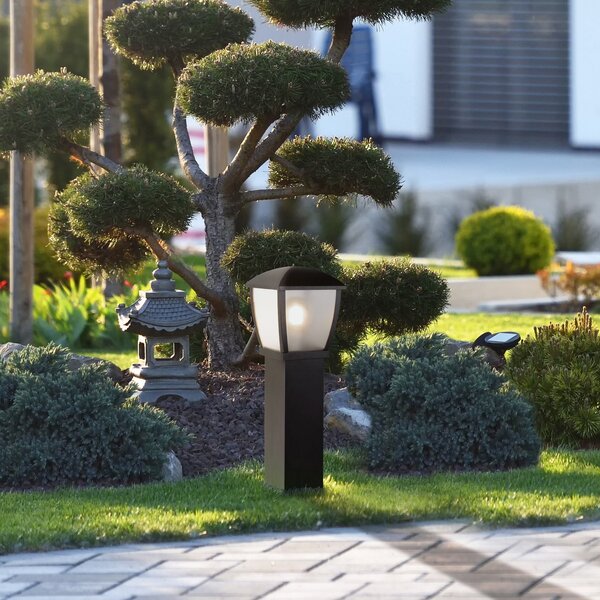 Searchlight Svetilka za stebričke Seattle, IP44, črna, višina 73 cm, kovinska, zatemnjen, Črna, Aluminij