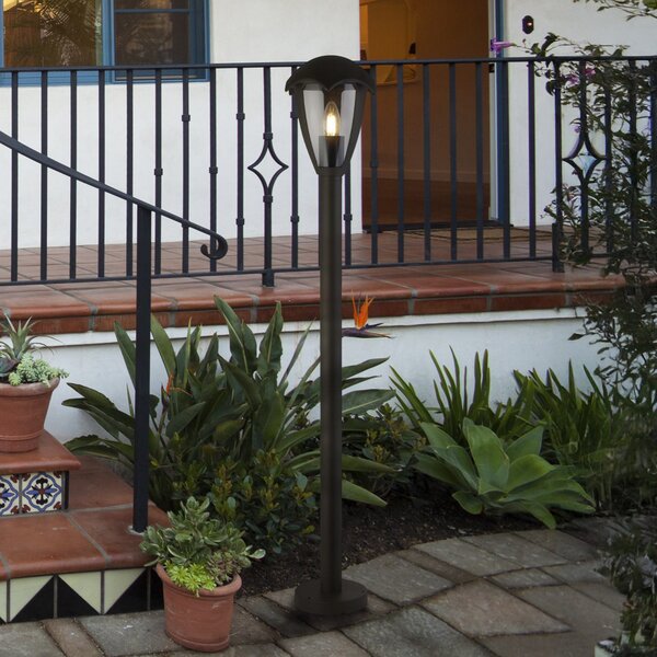 Searchlight Luč za pot Bluebell, IP44, črna, višina 97 cm, kovinska, zatemnjen, Črna, Aluminij