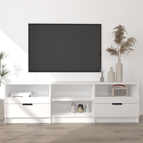 VidaXL TV omarica visok sijaj bela 150x33,5x45 cm konstruiran les