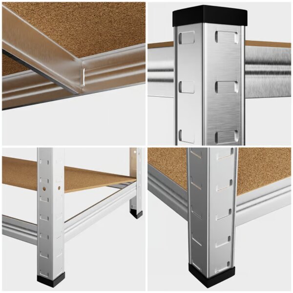 Polica z visoko nosilnostjo HEAVY, max. 700 kg, 90x40x160cm, srebrna Monzana