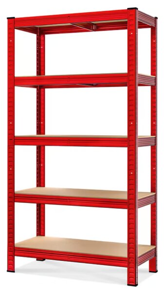 Regal za težke obremenitve HEAVY, max. 875 kg, 90×40×180 cm, rdeča Monzana