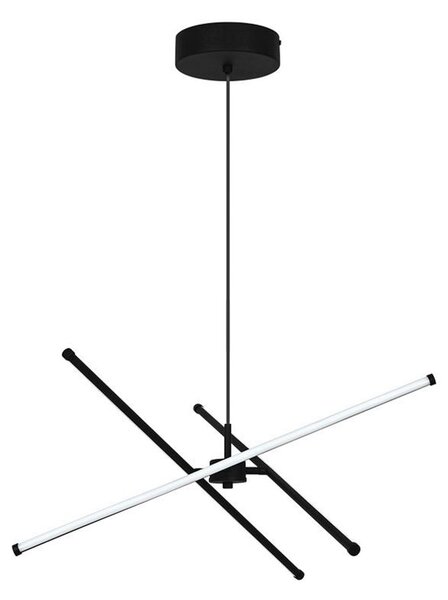 Viokef LED obesna svetilka Sandy, dolžina 60 cm, črna, kovina, Črna, Dnevna soba / jedilnica, Aluminij, Sodobni
