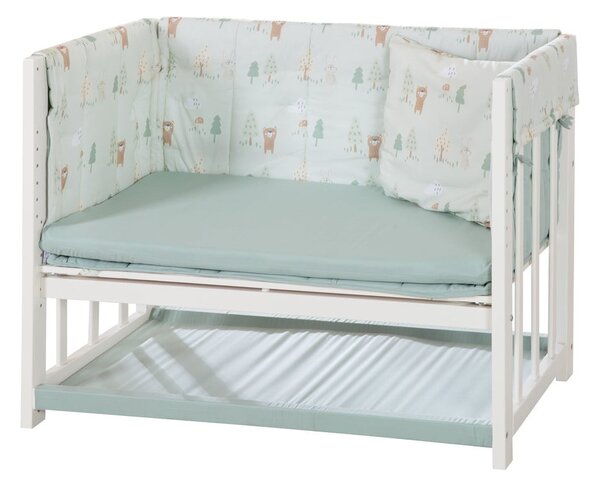 Bela obposteljna zibelka z nastavljivo višino 90x45 cm Woodland Buddies – Roba