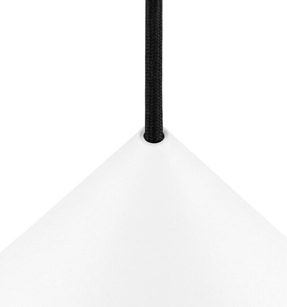 SLV viseča svetilka Magico, Ø 38 cm, mat bela, kovina, zatemnjen, Bela, Dnevna soba / jedilnica, Aluminij, Sodobni