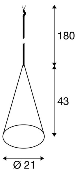 SLV obesna svetilka Magico, Ø 21 cm, črna mat, kovina, zatemnjen, Črna, Dnevna soba / jedilnica, Aluminij, Sodobni