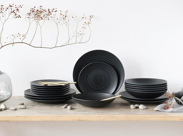 Creatable Jedilni Servis Lava Stone Black, 18-Delni