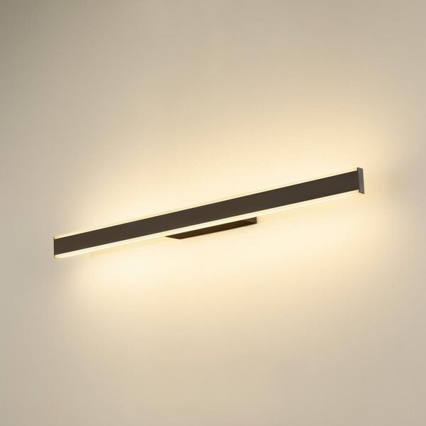 SLV LED stenska svetilka za kopalnico One Linear, 70 cm, črna, CCT, zatemnjen, Črna, Kopalnica, Aluminij, Sodobni