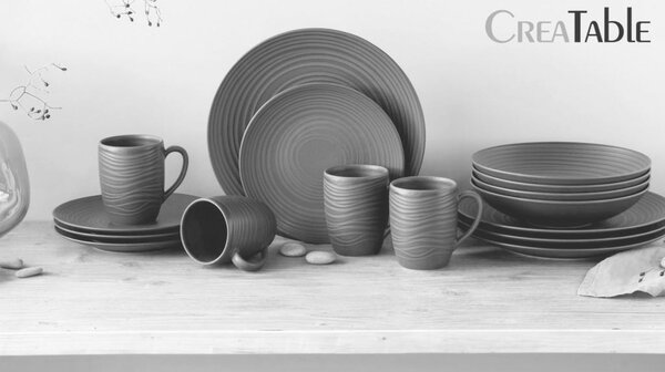 Creatable Jedilni Servis Lava Stone Black, 18-Delni