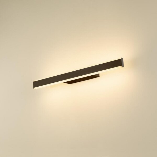 SLV LED stenska svetilka za kopalnico One Linear, 52 cm, črna, CCT, zatemnjen, Črna, Kopalnica, Aluminij, Sodobni