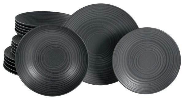 Creatable Jedilni Servis Lava Stone Black, 18-Delni