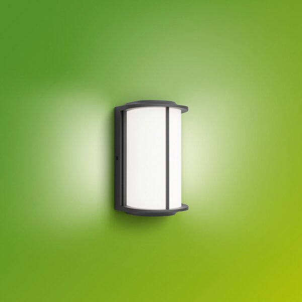 Philips LED zunanja stenska svetilka Reese UE, antracit, aluminij, IP44, Črna, Aluminij, Sodobni